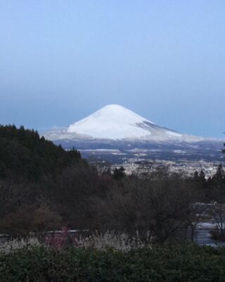 おはようございます。早朝の乙女森林公園キャンプ場です。昨日の雪や雨が上がり雪化粧を新たにした富士山が姿を現しました。
午前6時30分現在の外気温計はマイナス2℃です。
今週もよろしくお願いします。
　#乙女森林公園キャンプ場
　#富士山
　#御殿場市
　#mtfuji